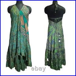 Wholesale Lot of Vintage Recycle Sari Silk Maxi Beach Sundress Boho Gypsy Dress