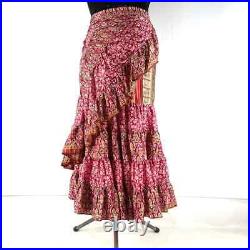 Wholesale Lot of Vintage Silk Saree Boho Skirt Gypsy Hippie Dancing Skirts Dress