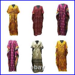 Wholesale Lot of Vintage Silk Saree Kaftan Kimono Women's Holiday Silk Caftan