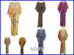 Wholesale Lot of Vintage Silk Saree Kaftan Kimono Women's Plus Size Silk Caftan