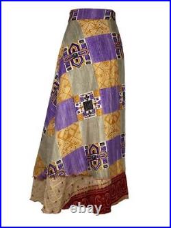 Wholesale Lot of Vintage Silk Sari Magic Wrap Around Frill Skirt Indian Dress