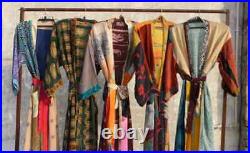 Wholesale Lot of Women Wear Kimono Vintage Silk Sari Bathrobe Dressing Gown