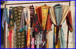 Wholesale Lot of Women Wear Kimono Vintage Silk Sari Bathrobe Dressing Gown