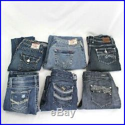 Wholesale Lot of Womens Jeans 33 Pairs True Religion 7 For All Mankind Guess