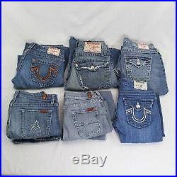 Wholesale Lot of Womens Jeans 33 Pairs True Religion 7 For All Mankind Guess