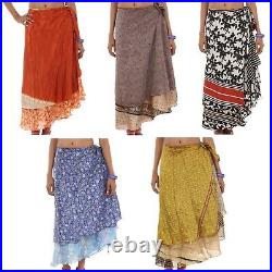 Wholesale Lot short MIni Skirt Indian Women Wrap Skirts Vintage Silk Bohemian