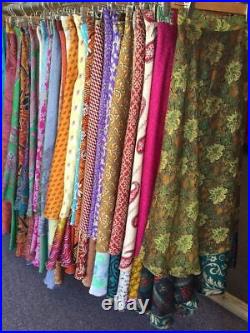 Wholesale Magic Wrap Dress Around Indian Vintage Silk Beach Maxi Skirt 10PCs Lot