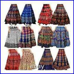 Wholesale Pack of Indian Women Cotton Printed Long Wrap Skirts Gypsy Skirts