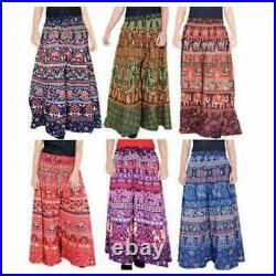 Wholesale Pack of Indian Women Cotton Printed Long Wrap Skirts Gypsy Skirts