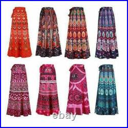 Wholesale Pack of Indian Women Cotton Printed Long Wrap Skirts Gypsy Skirts