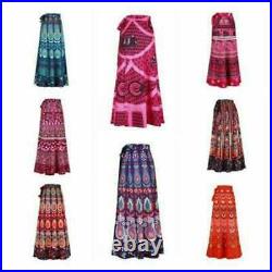 Wholesale Pack of Indian Women Cotton Printed Long Wrap Skirts Gypsy Skirts