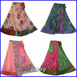 Wholesale Price Indian Vintage Wrap Silk Skirts Bohemian Women Gypsy Hippie Boho