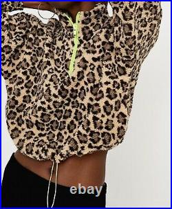 Wholesale Urban Outfitters Crop Fleece Jumper Brown Leopard Print 10 Items