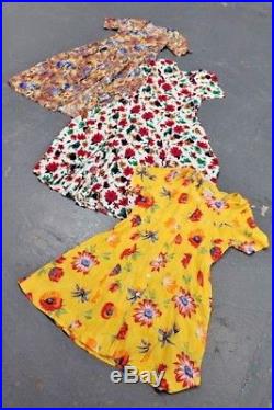Wholesale Vintage Lot Ladies Women's Viscose Floral Dress x 25