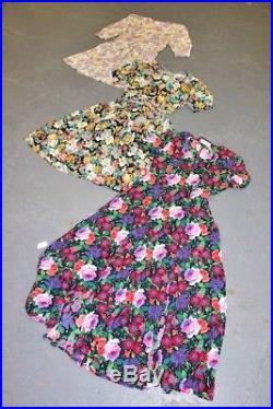 Wholesale Vintage Lot Ladies Women's Viscose Floral Dress x 25
