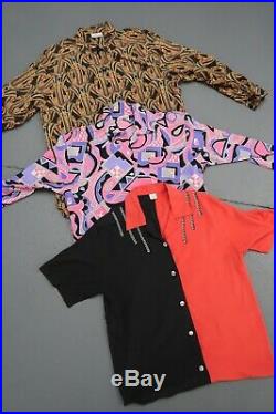Wholesale Vintage crazy pattern 80's 90s womens blouses shirts x 50