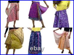 Wholesale Women Wrap Bohemian Gypsy Hippie Vintage Silk Boho Double Layer Skirt