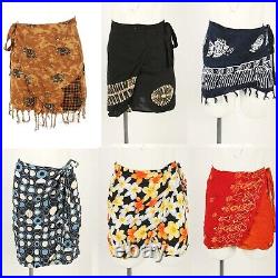 Wholesale Wrap Short Skirt Boho Vintage Wrap-over Mini Skirt Job Lot X33 -Lot966
