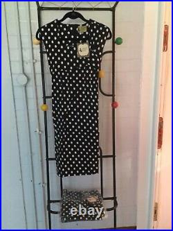Wholesale joblot Doghouse Vintage dotty wiggle dress, Black x10. Full size range