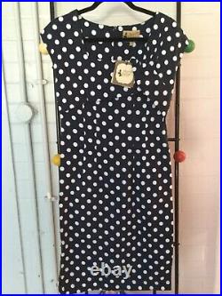 Wholesale joblot Doghouse Vintage dotty wiggle dress, Navy x10. Full size range