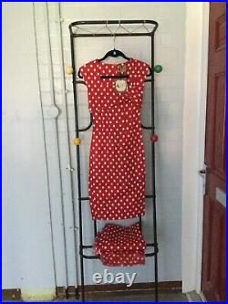 Wholesale joblot Doghouse Vintage dotty wiggle dress, Red x10. Full size range