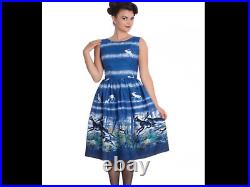 Wholesale joblot Hell Bunny blue day dress x10. Stags/ deers print mix sizes