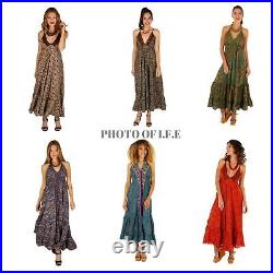 Wholesale lot 10 PC Indian Silk Dress For Women Work Magic Gown Dress