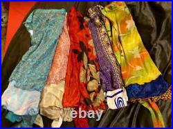 Wholesale lot 30pc Indian Vintage Reversible Long Silk 2 layer magic wrap skirts