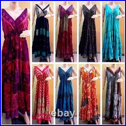 Wholesale lot Indian Silk Dress / Casual Bohemian Halter dress / Beach Dress