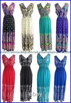 Wholesale lot of 12 boho retro summer Women's Clothing long dresses