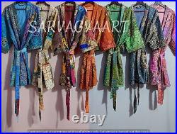 Wholesale lot of Silk kantha patchwork quilted jacket Silk boho pure silk jacket