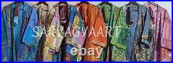 Wholesale lot of Silk kantha patchwork quilted jacket Silk boho pure silk jacket