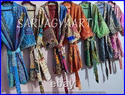 Wholesale lot of Silk kantha patchwork quilted jacket Silk boho pure silk jacket