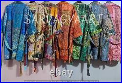 Wholesale lot of Silk kantha patchwork quilted jacket Silk boho pure silk jacket