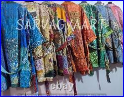 Wholesale lot of Silk kantha patchwork quilted jacket Silk boho pure silk jacket