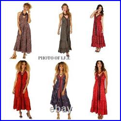 Wholesale of 20 PC indian Vintge Sari Silk Backless maci Beach Gypsy Dress