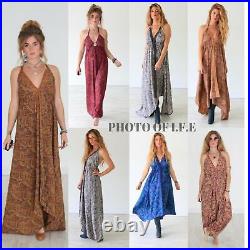 Wholesale of 20 PC indian Vintge Sari Silk Backless maci Beach Gypsy Dress
