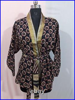 Wholesale silk Sari Kimono Indian Silk Kimono Robe's, Women's Wear Beach dress