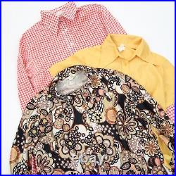 Wholesale vintage 70's blouses Tops peak collar x 50