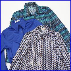 Wholesale vintage 70's blouses Tops peak collar x 50