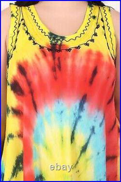 Women's Circle Tie Dye Sleeveless Casual Umbrella Dress Wholesale Lot Mix Color