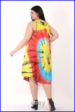 Women's Circle Tie Dye Sleeveless Casual Umbrella Dress Wholesale Lot Mix Color