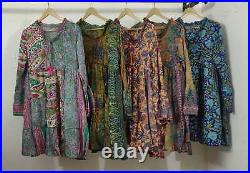 Women's Long Sleeve Floral Print Short Silk Dress Wholesale Assorted