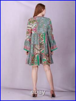 Women's Long Sleeve Floral Print Short Silk Dress Wholesale Assorted