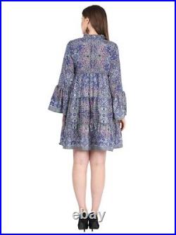 Women's Long Sleeve Floral Print Short Silk Dress Wholesale Assorted