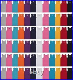 Yacht & Smith Wholesale Bulk Women's Cotton Ribbed Tank Top Undershirts Colorful